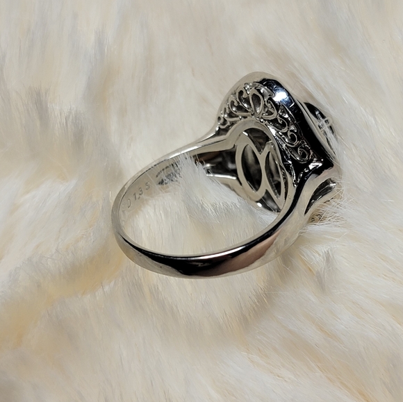 Pt 900 Sapphire ring - Picture 5 of 6